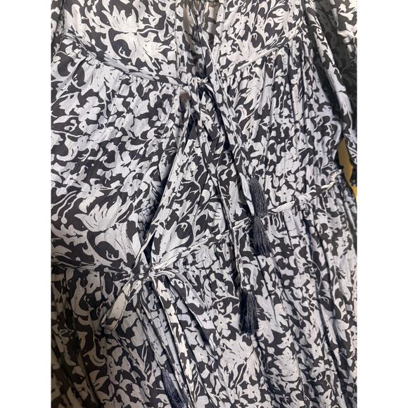 Natalie Martin Silk Blue Floral Midi Dress – Women’s Size XS - Picture 5 of 7